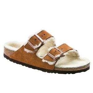 Birkenstock Arizona Shearling sandals in Mink size 10 womens brand new